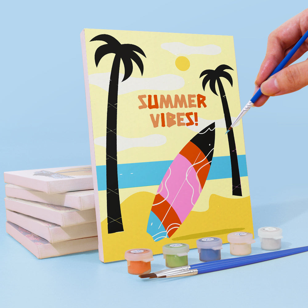 Sunset Palms and Surf Van mini paint by numbers – image 4