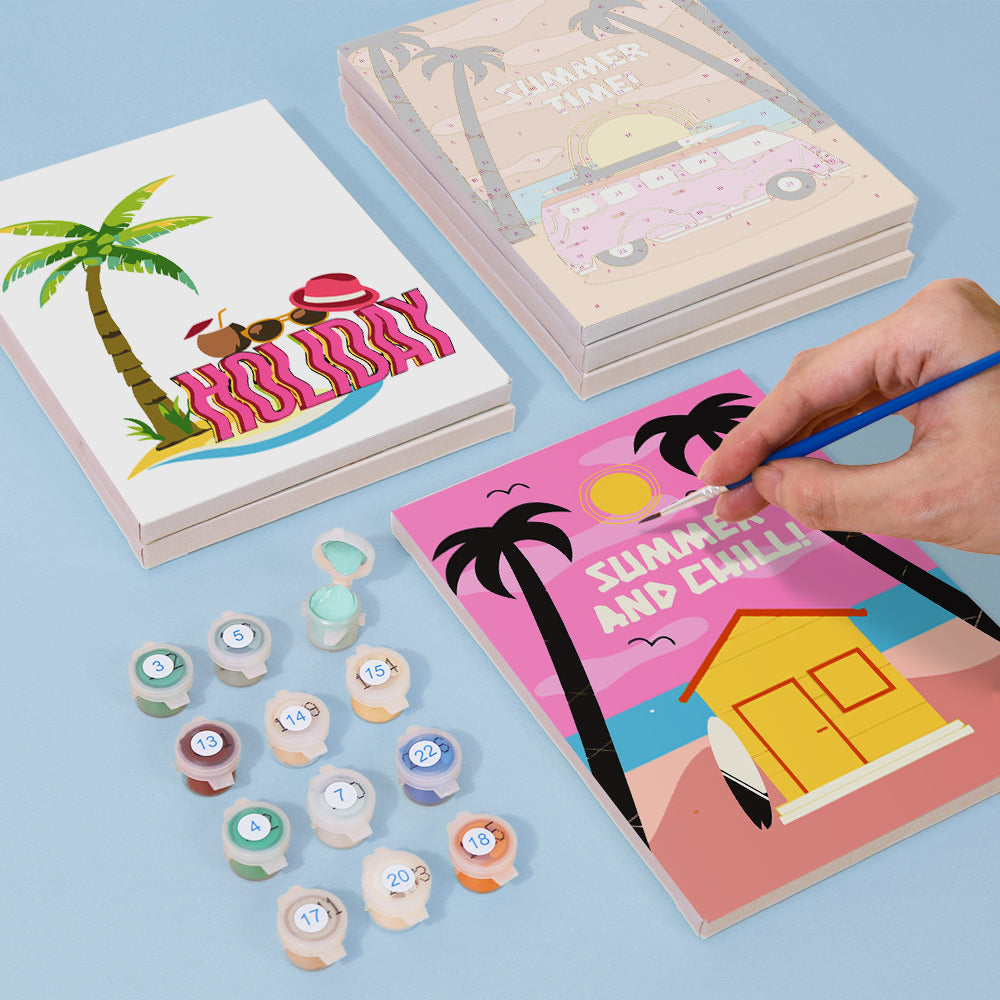 Sunset Palms and Surf Van mini paint by numbers – image 5