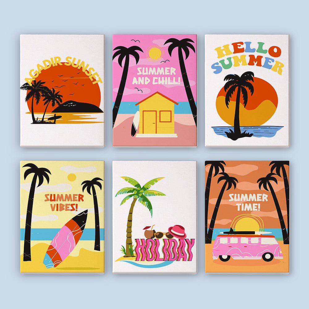 Sunset Palms and Surf Van mini paint by numbers – image 8