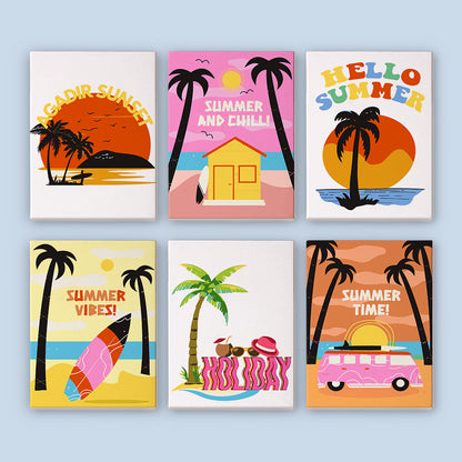 Sunset Palms and Surf Van mini paint by numbers – image 8