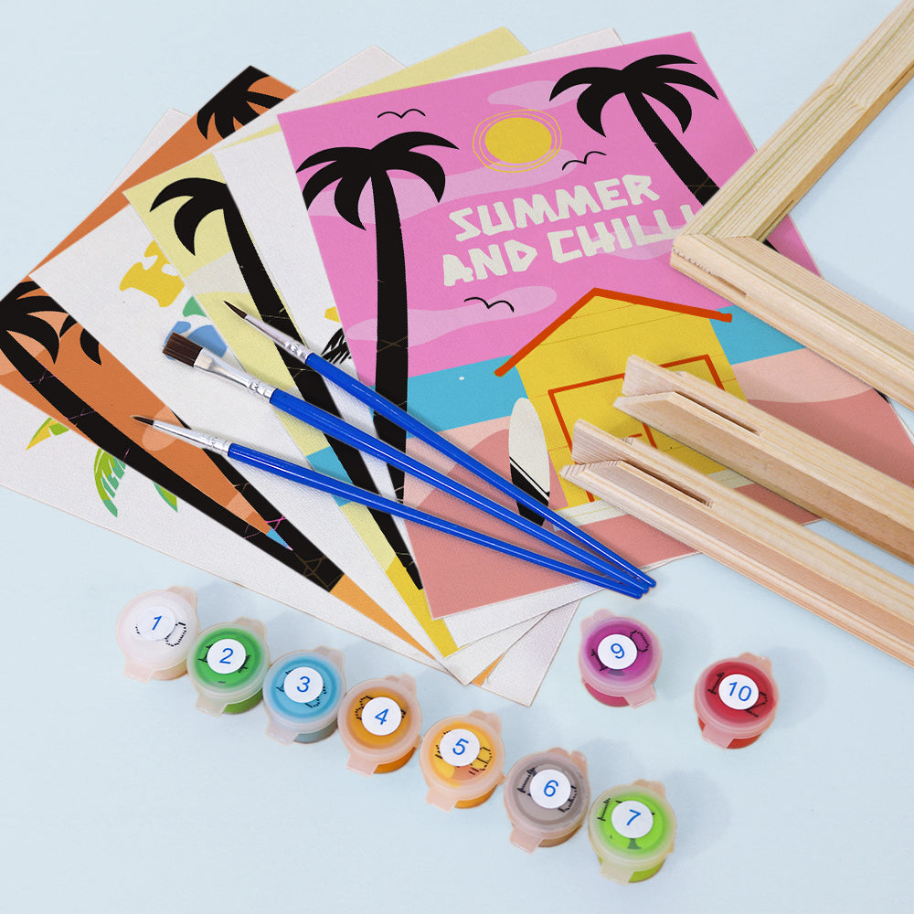 Sunset Palms and Surf Van mini paint by numbers – image 12