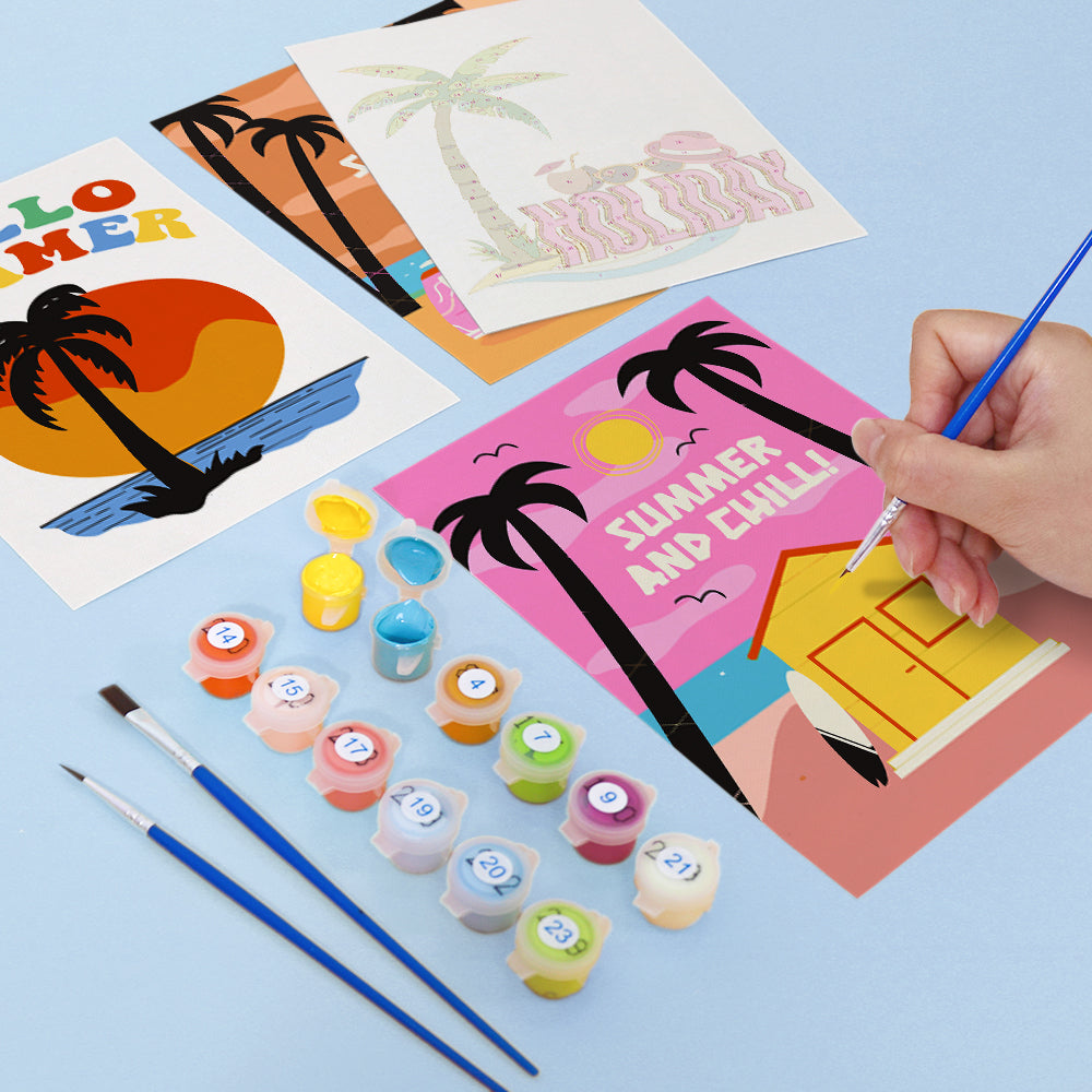 Sunset Palms and Surf Van mini paint by numbers – image 14