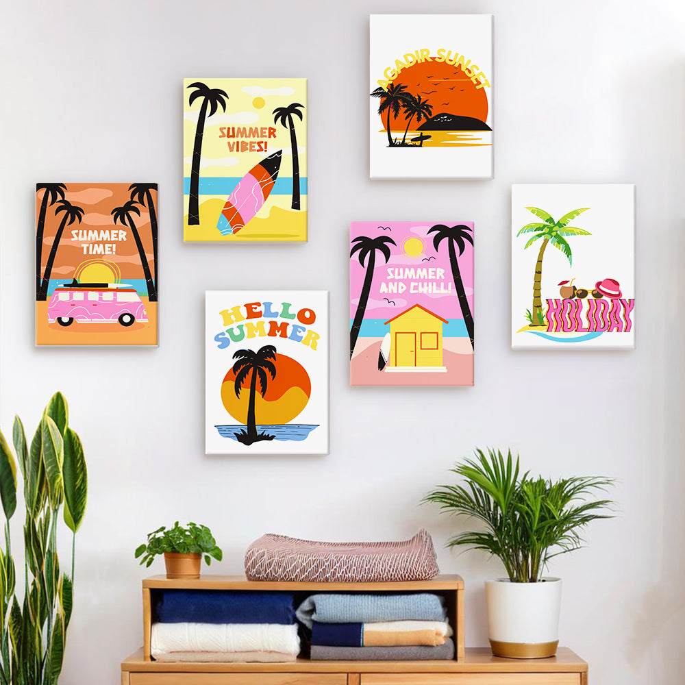 Sunset Palms and Surf Van mini paint by numbers – image 18