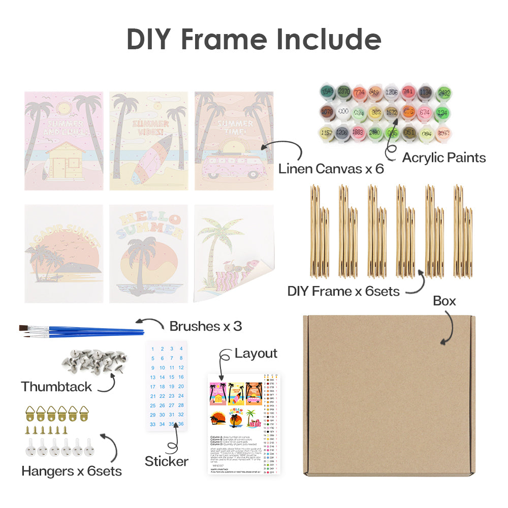Sunset Palms and Surf Van mini paint by numbers – image 20