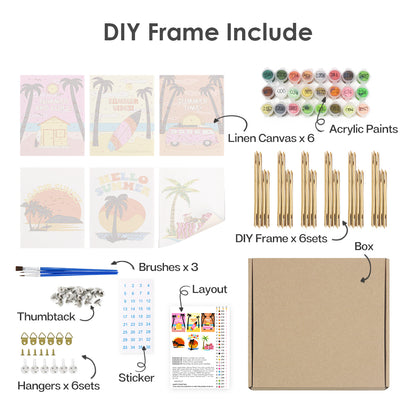 Sunset Palms and Surf Van mini paint by numbers – image 20