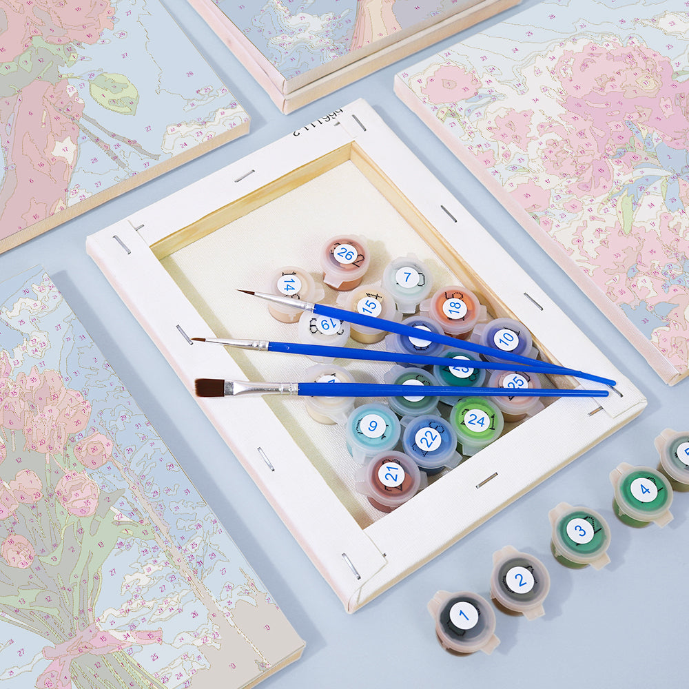 Flower Bouquets Under Blue Skies mini paint by numbers – image 2