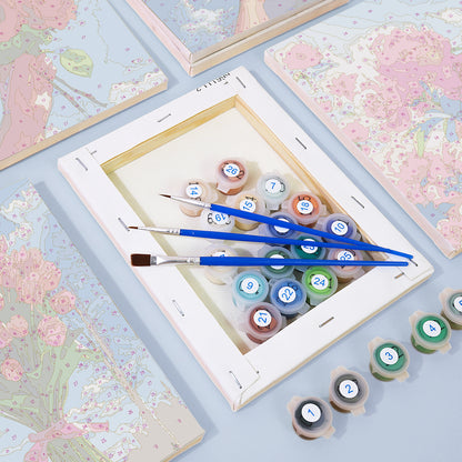 Flower Bouquets Under Blue Skies mini paint by numbers – image 2