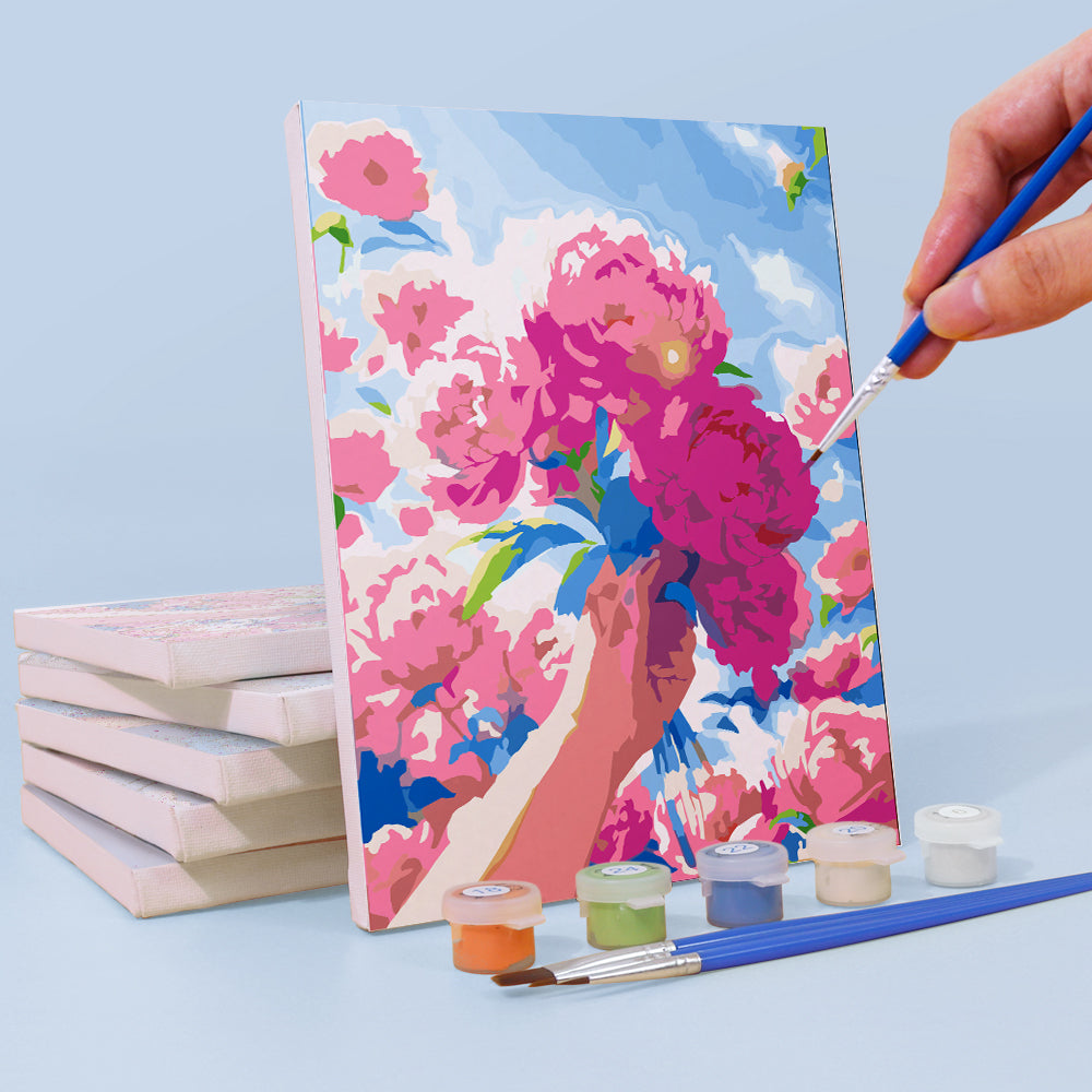 Flower Bouquets Under Blue Skies mini paint by numbers – image 3
