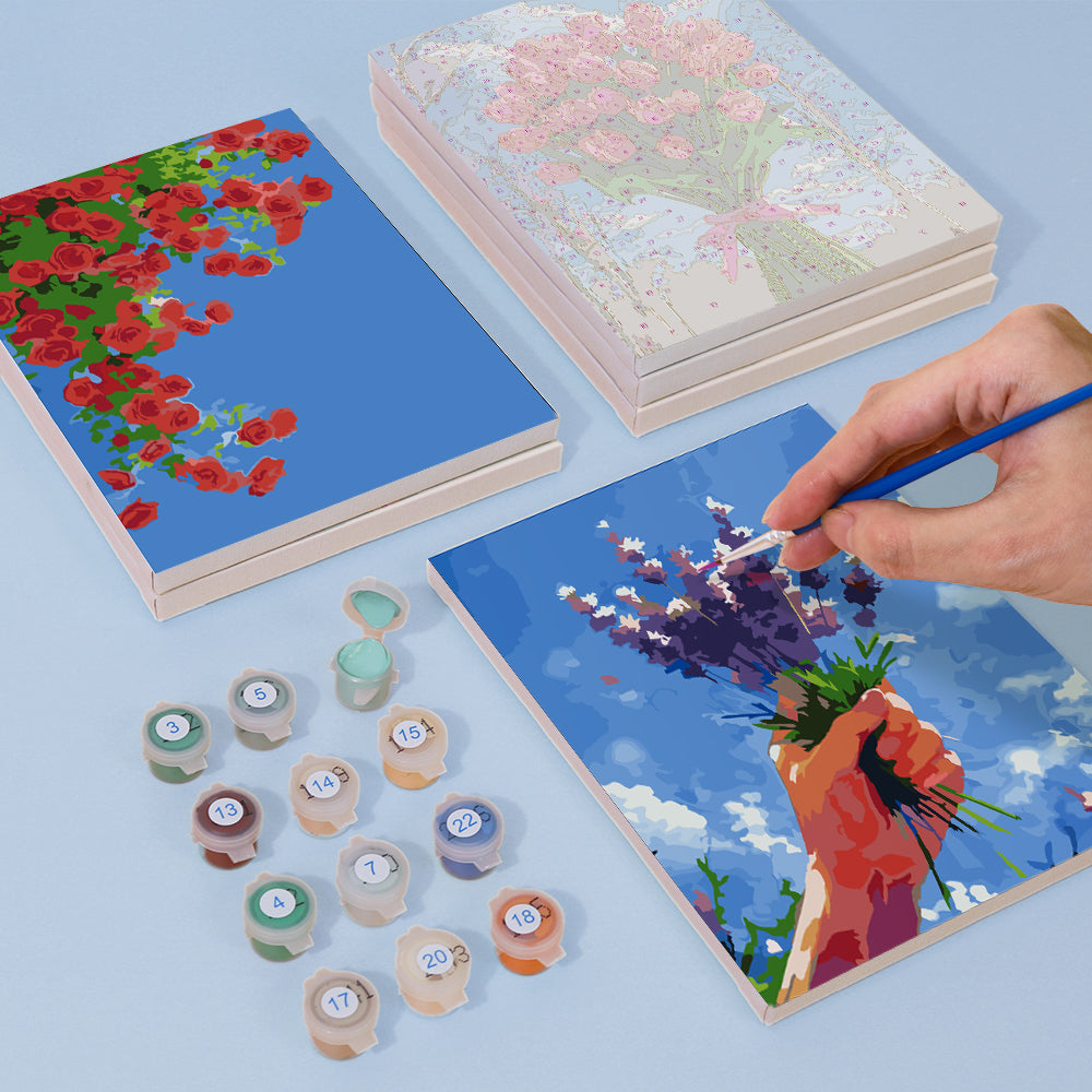 Flower Bouquets Under Blue Skies mini paint by numbers – image 4