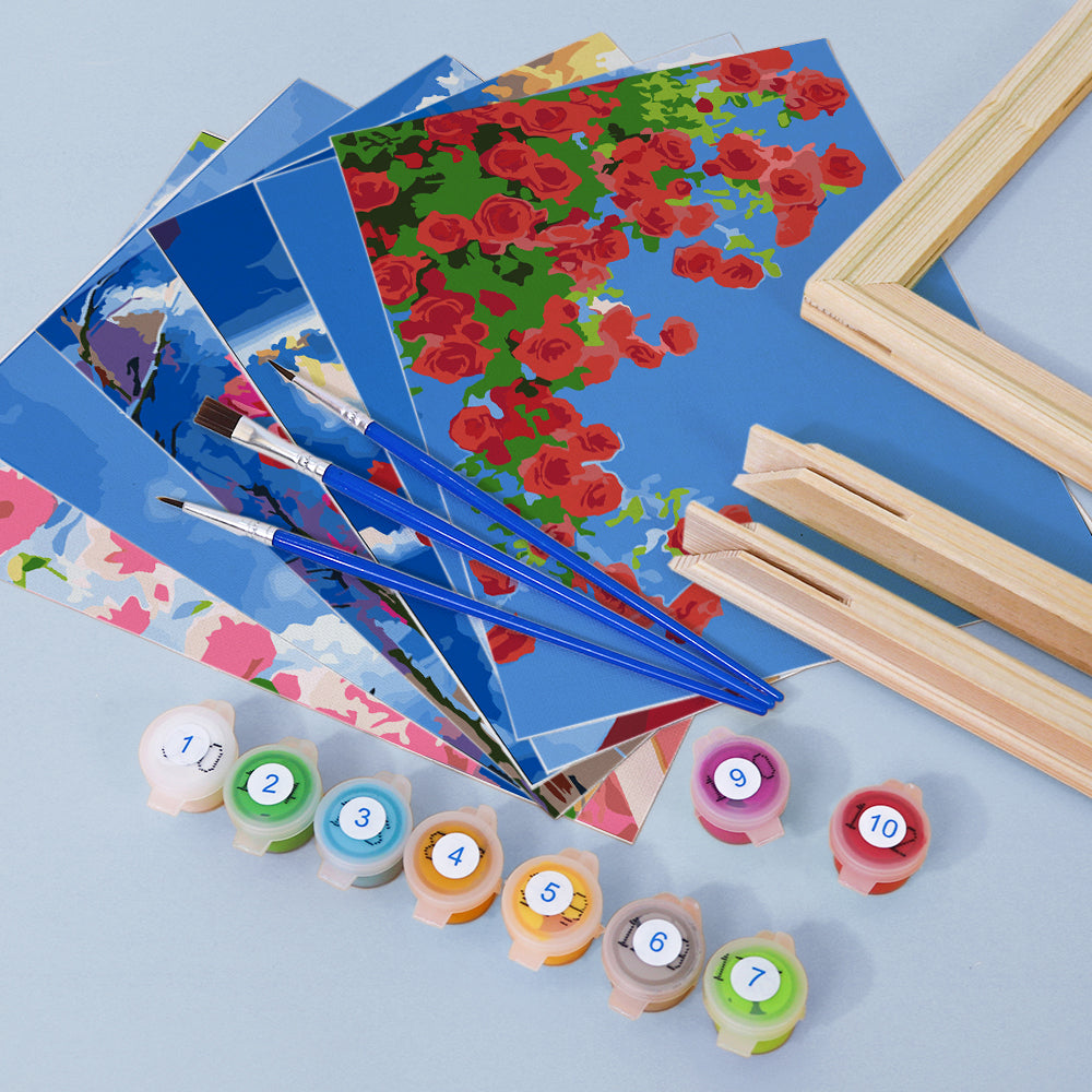 Flower Bouquets Under Blue Skies mini paint by numbers – image 12