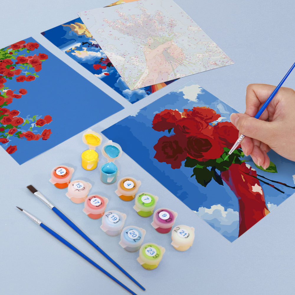Flower Bouquets Under Blue Skies mini paint by numbers – image 13