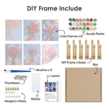Flower Bouquets Under Blue Skies mini paint by numbers – image 18