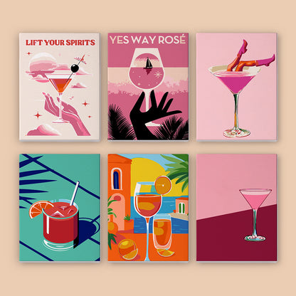 Ros茅 and Cocktail Posters mini paint by numbers – image 7