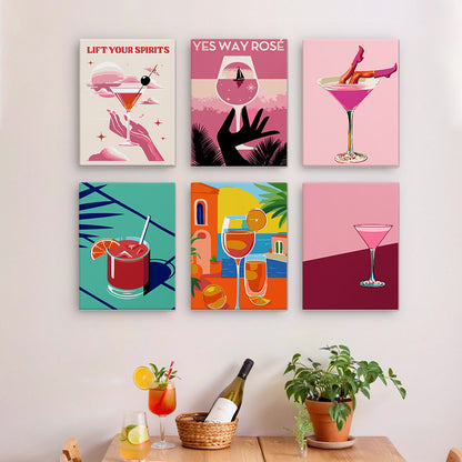 Ros茅 and Cocktail Posters mini paint by numbers – image 13