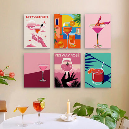 Ros茅 and Cocktail Posters mini paint by numbers – image 14