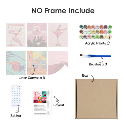 Ros茅 and Cocktail Posters mini paint by numbers – image 16