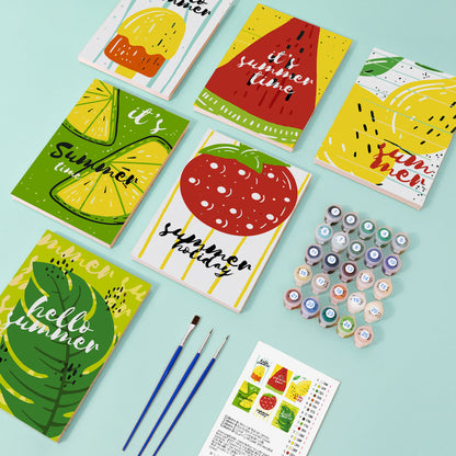 Citrus and Melon Summer Script mini paint by numbers – image 1