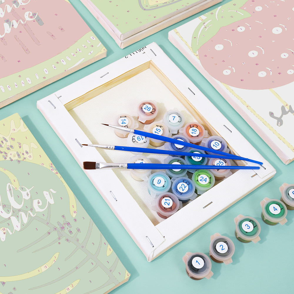 Citrus and Melon Summer Script mini paint by numbers – image 2