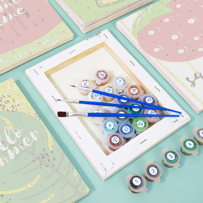 Citrus and Melon Summer Script mini paint by numbers – image 2