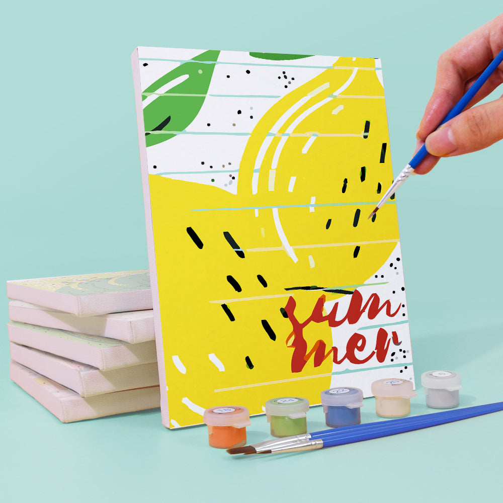 Citrus and Melon Summer Script mini paint by numbers – image 3
