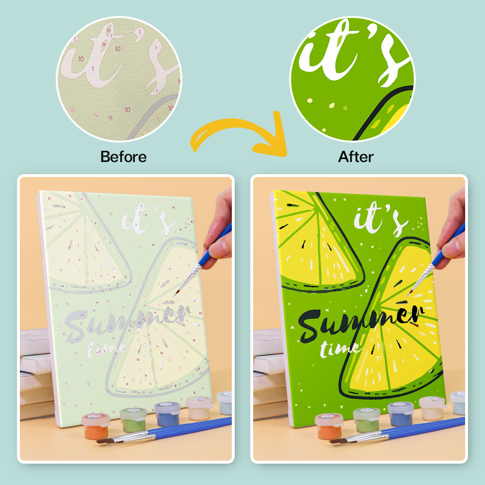 Citrus and Melon Summer Script mini paint by numbers – image 10