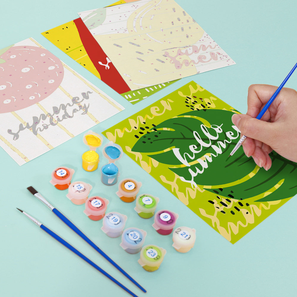 Citrus and Melon Summer Script mini paint by numbers – image 12
