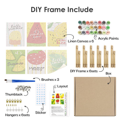 Citrus and Melon Summer Script mini paint by numbers – image 14