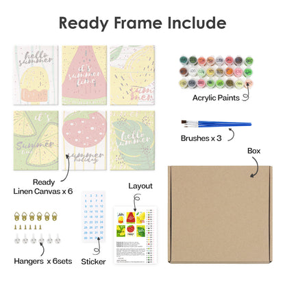 Citrus and Melon Summer Script mini paint by numbers – image 18