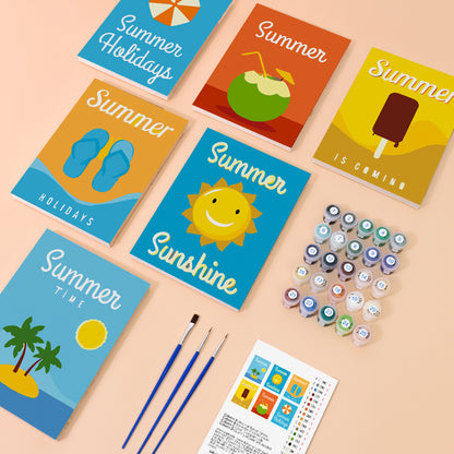 Summer Vacation Icons mini paint by numbers – image 1