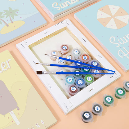 Summer Vacation Icons mini paint by numbers – image 2