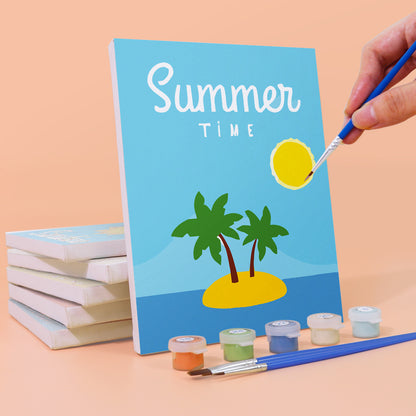 Summer Vacation Icons mini paint by numbers – image 3