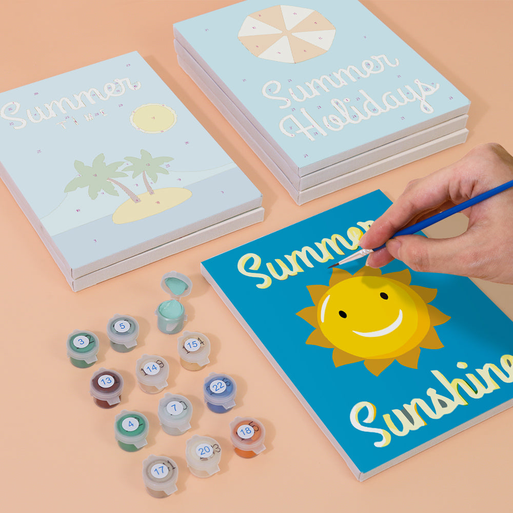 Summer Vacation Icons mini paint by numbers – image 4