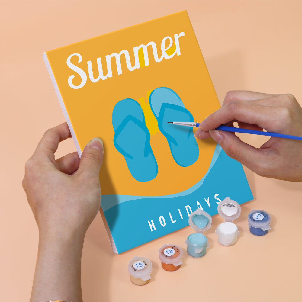 Summer Vacation Icons mini paint by numbers – image 5