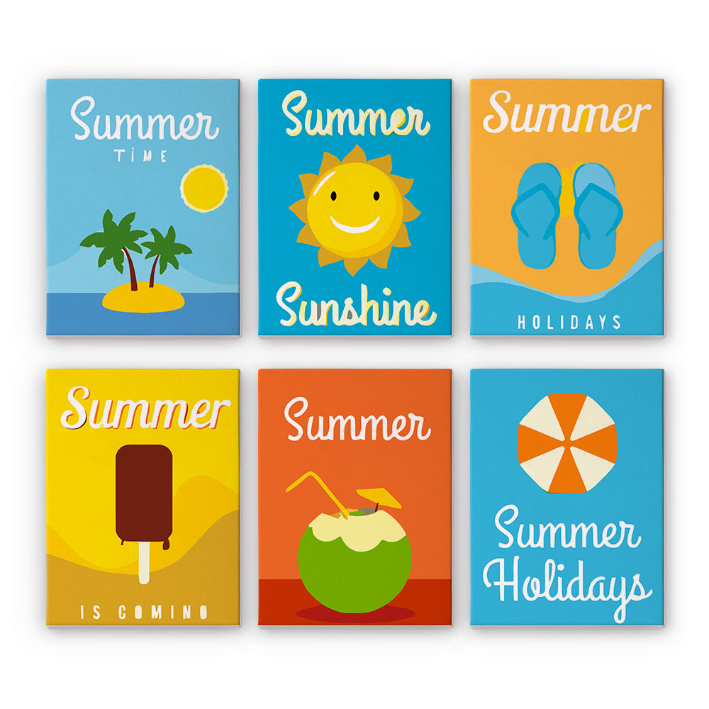 Summer Vacation Icons mini paint by numbers – image 7