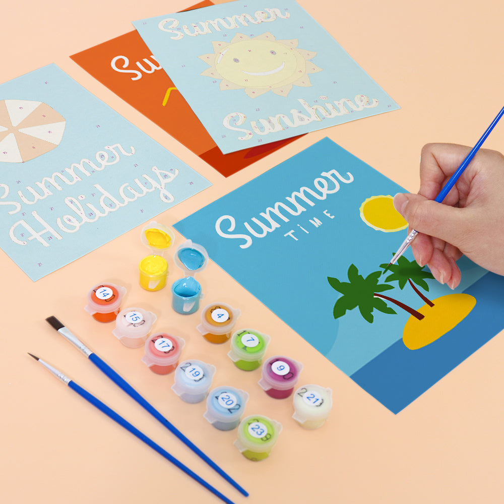 Summer Vacation Icons mini paint by numbers – image 12