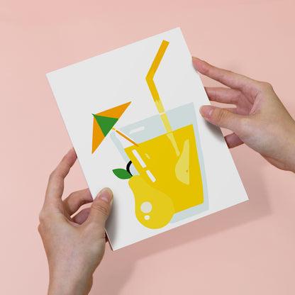 Flat Fruit Juices with Umbrellas mini paint by numbers – image 6