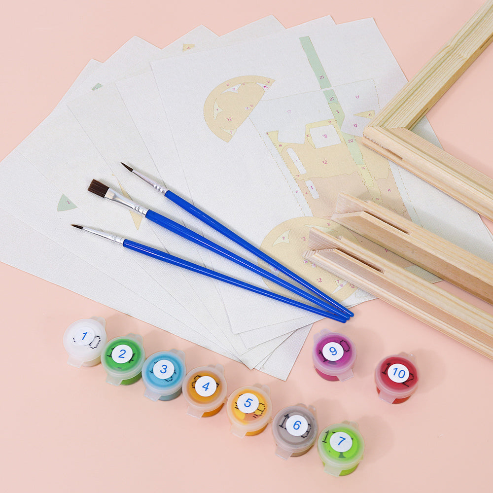 Flat Fruit Juices with Umbrellas mini paint by numbers – image 11