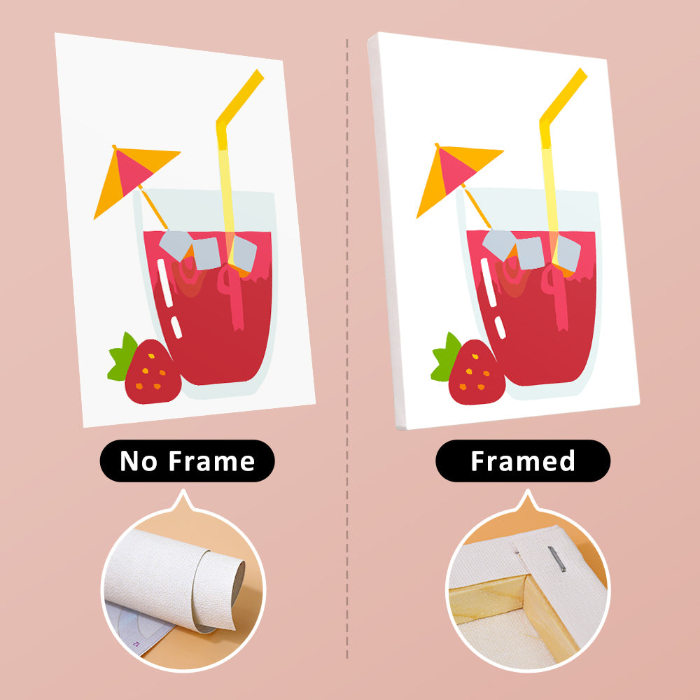 Flat Fruit Juices with Umbrellas mini paint by numbers – image 13