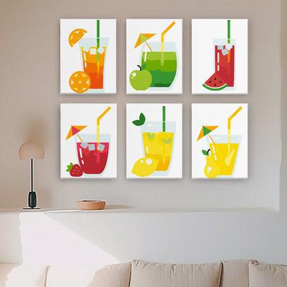 Flat Fruit Juices with Umbrellas mini paint by numbers – image 16