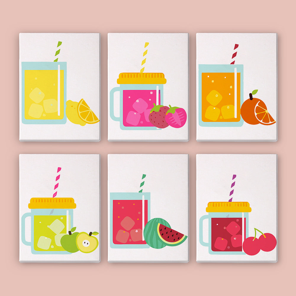 Striped Straw Fruit Jar Mugs mini paint by numbers – image 8