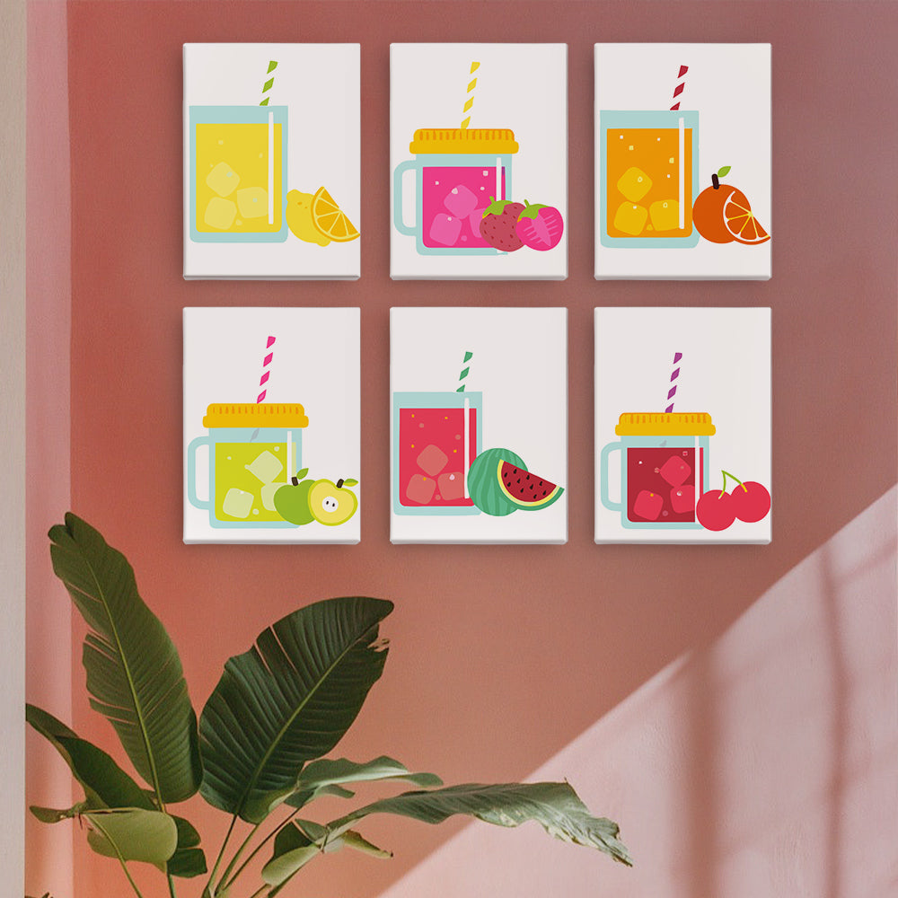 Striped Straw Fruit Jar Mugs mini paint by numbers – image 15