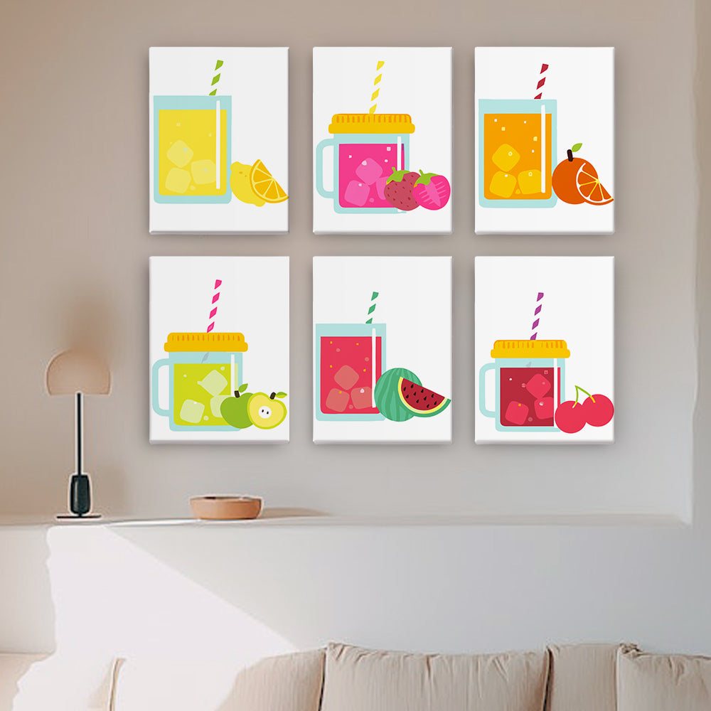 Striped Straw Fruit Jar Mugs mini paint by numbers – image 16