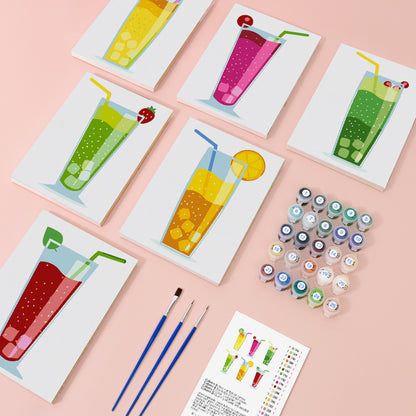 Colorful Sparkling Drinks mini paint by numbers – image 1