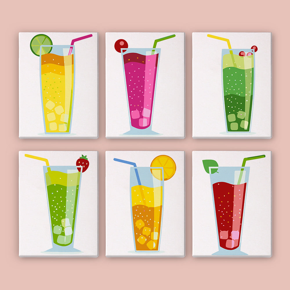 Colorful Sparkling Drinks mini paint by numbers – image 8