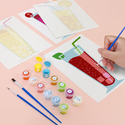 Colorful Sparkling Drinks mini paint by numbers – image 12