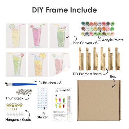 Colorful Sparkling Drinks mini paint by numbers – image 14