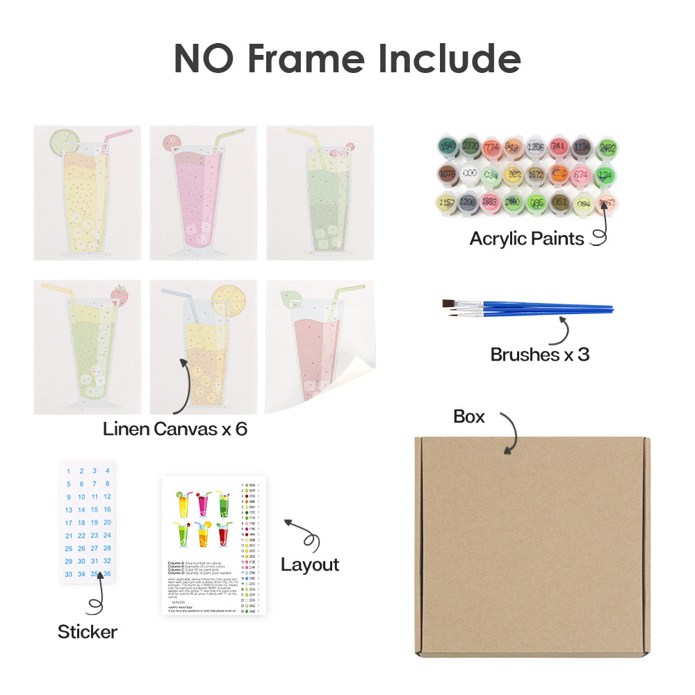 Colorful Sparkling Drinks mini paint by numbers – image 17