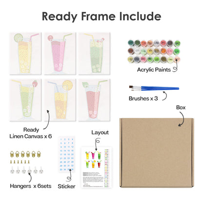 Colorful Sparkling Drinks mini paint by numbers – image 18