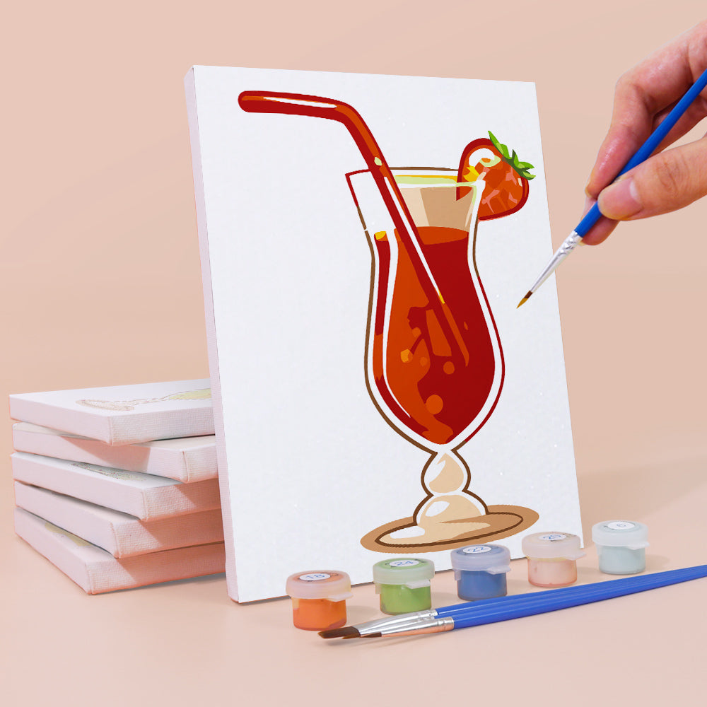 Hurricane Glass Fruit Cocktails mini paint by numbers – image 3