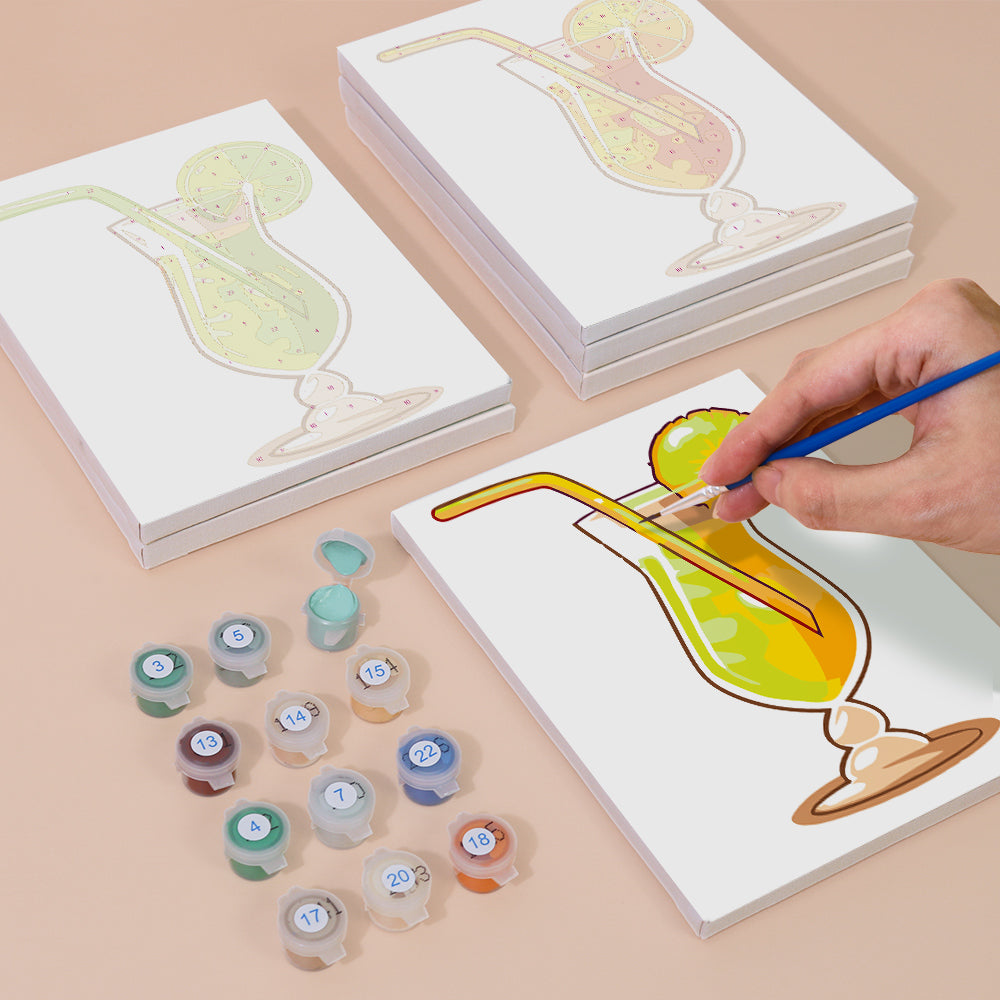 Hurricane Glass Fruit Cocktails mini paint by numbers – image 4